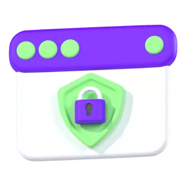Web Page Security 3D Graphic