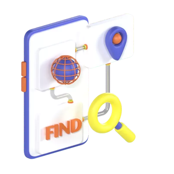 Search Online Location 3D Graphic