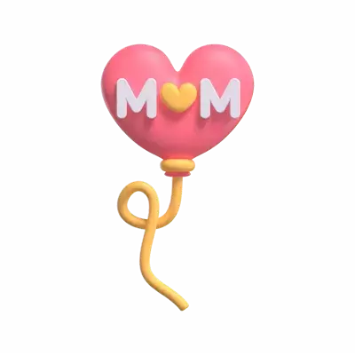 3D Herzförmiger Ballon für Mama 3D Graphic