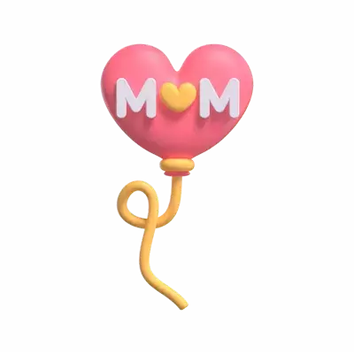 3D Heart Shaped Balloon For Mom 3D Graphic