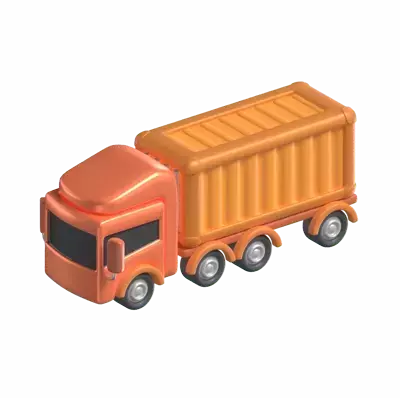3D Container Truck Model For Shipping Goods 3D Graphic