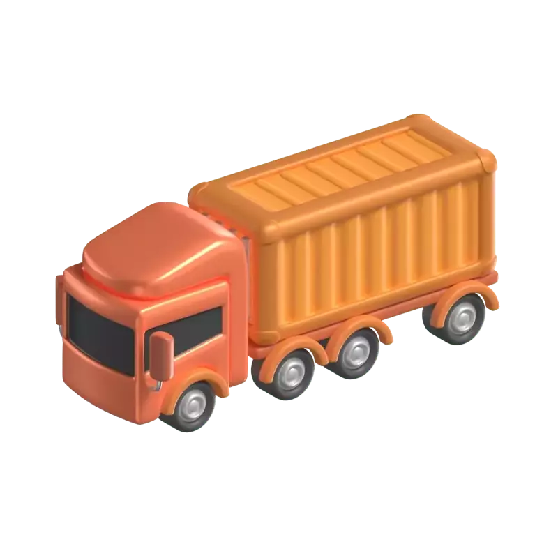 3D Container Truck Model For Shipping Goods 3D Graphic