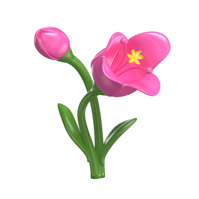 3D Freesia Cute Pink Elegant Floral Grace 3D Graphic