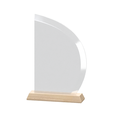 3D Half Circle Award In Wooden Plaque 3D Graphic