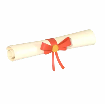 Rolled Up Diploma 3D Graphic