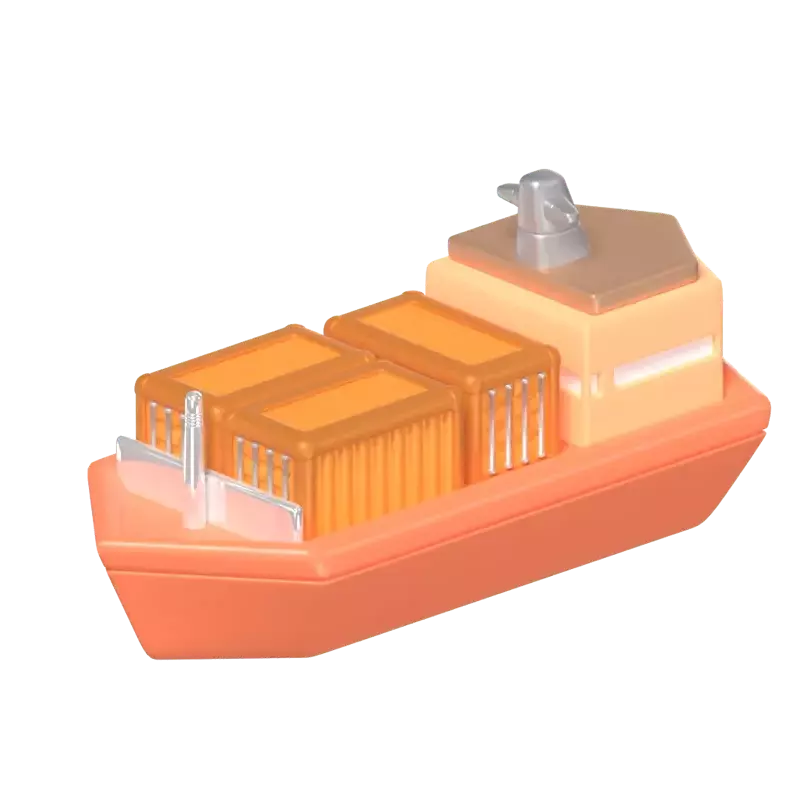 3D Cargo Ship For Shipping Containers 3D Graphic