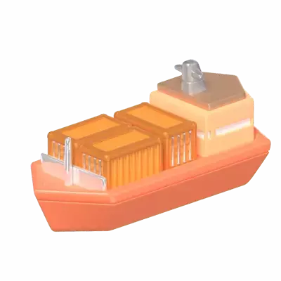 3D Cargo Ship For Shipping Containers 3D Graphic
