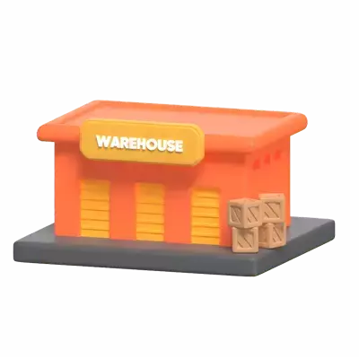3D Warehouse For Storing Delivery Boxes 3D Graphic