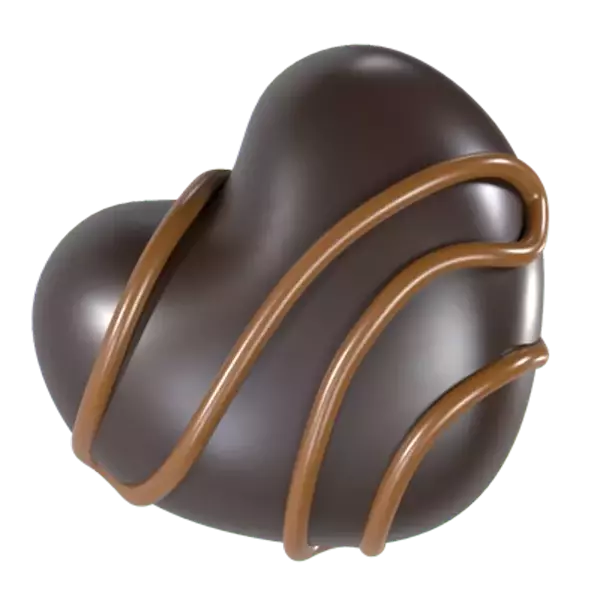 Heart Chocolate With Caramel 3D Graphic