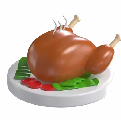 Roasted Chicken 3D Graphic
