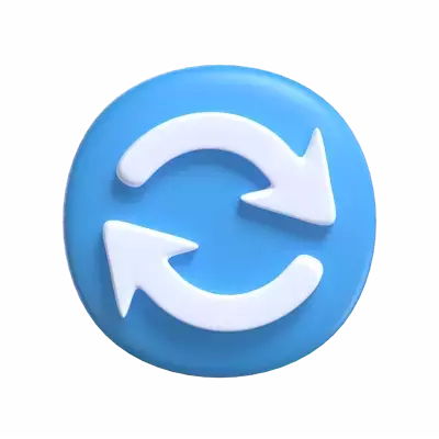 3D Sync Icon Model Two Bended Arrows 3D Graphic