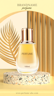 Perfume Podium Display In Golden Tone  3D Template