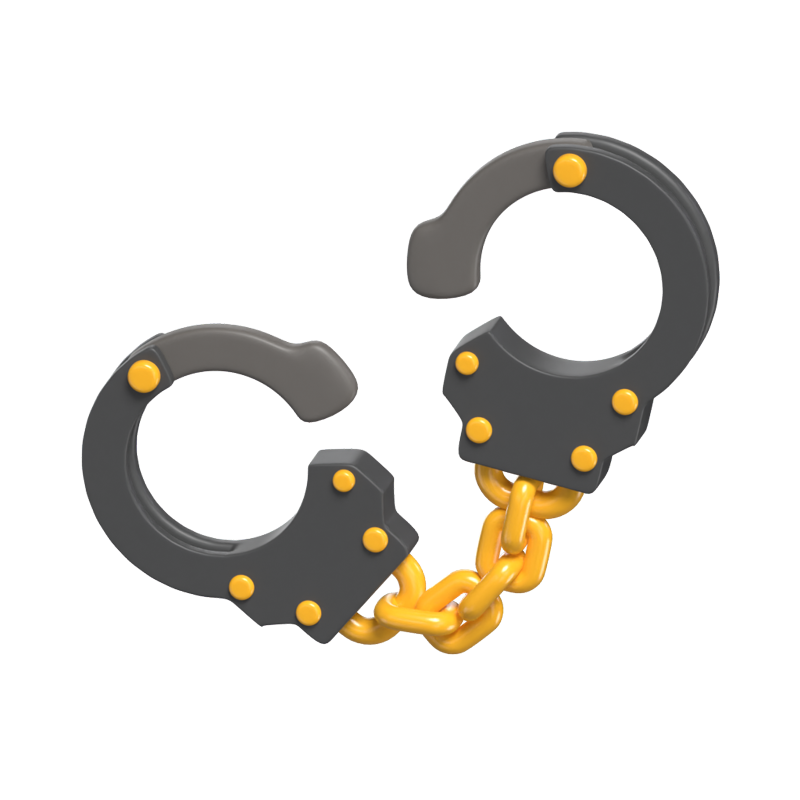 Handcuffs 3D Icon Model For Handling Law Breaker 3D Graphic