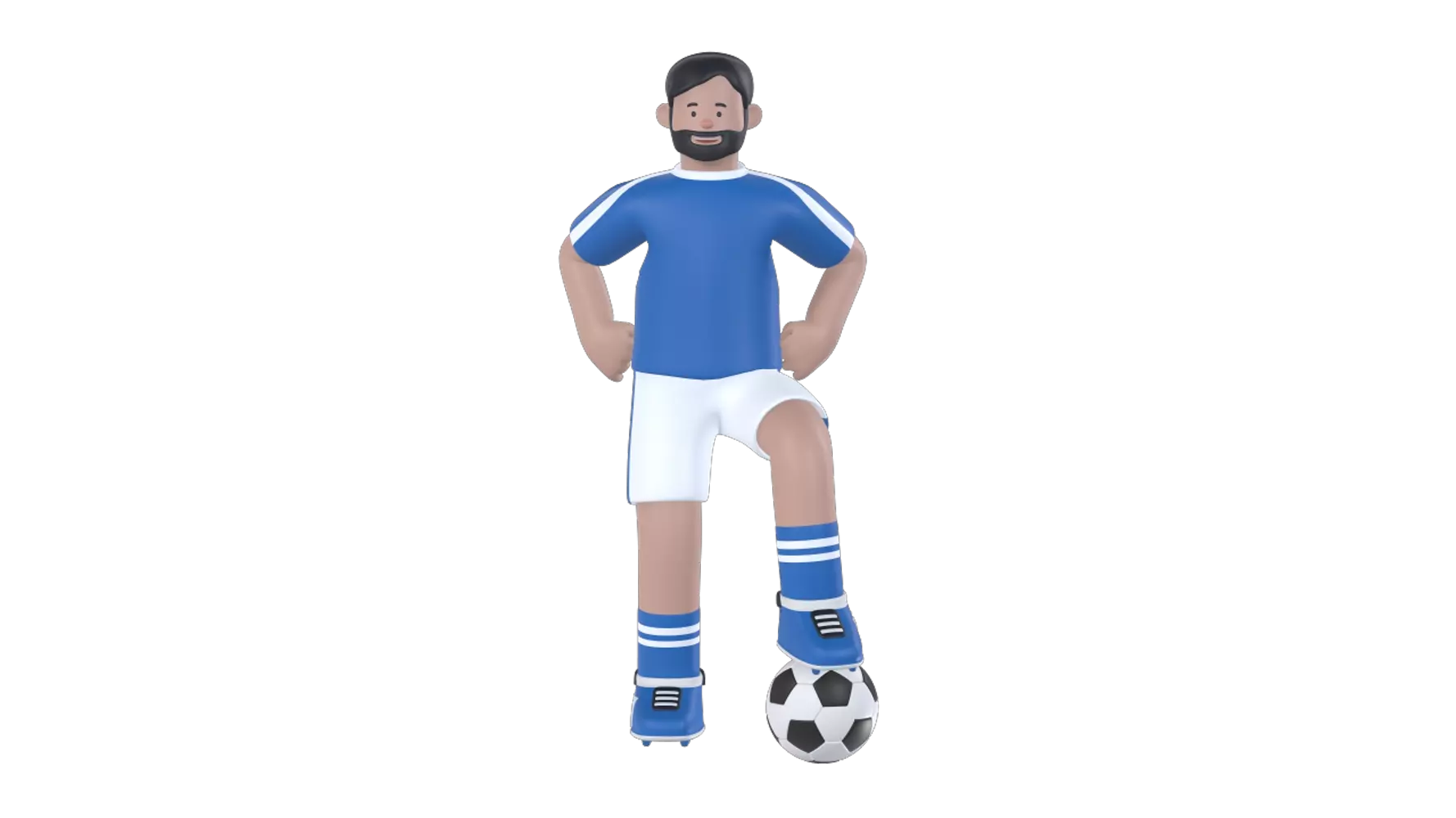 Soccer Player Posing 3D Graphic