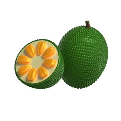 3D Jackfruit Model Whole Fruit And A Sliced One 3D Graphic