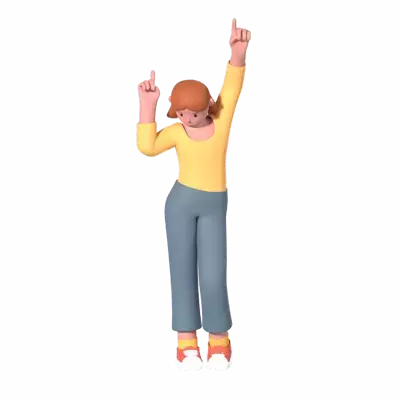 Casual Woman Dancing 3D Graphic