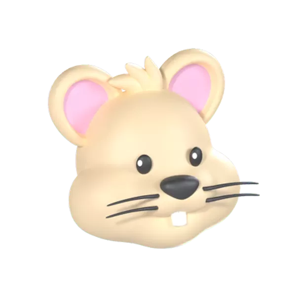 Hamster Head 3D Graphic