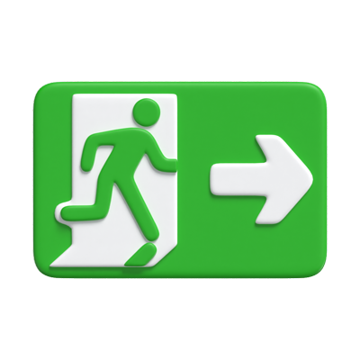 Exit sign 3d Icon 3D Graphic