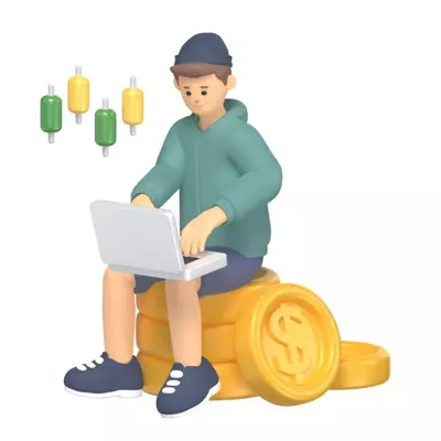 Managing Money 3D Illustration