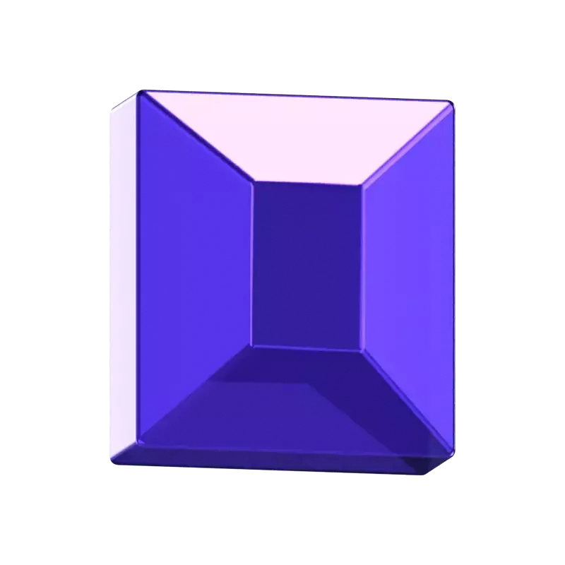 Fancy Rectangular 3D Diamond Gem 3D Graphic