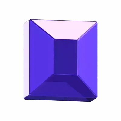 Fancy Rectangular 3D Diamond Gem 3D Graphic