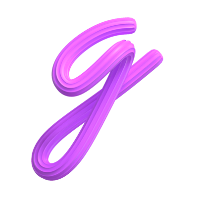 G   Letter 3D Shape Creamy Text 3D Graphic