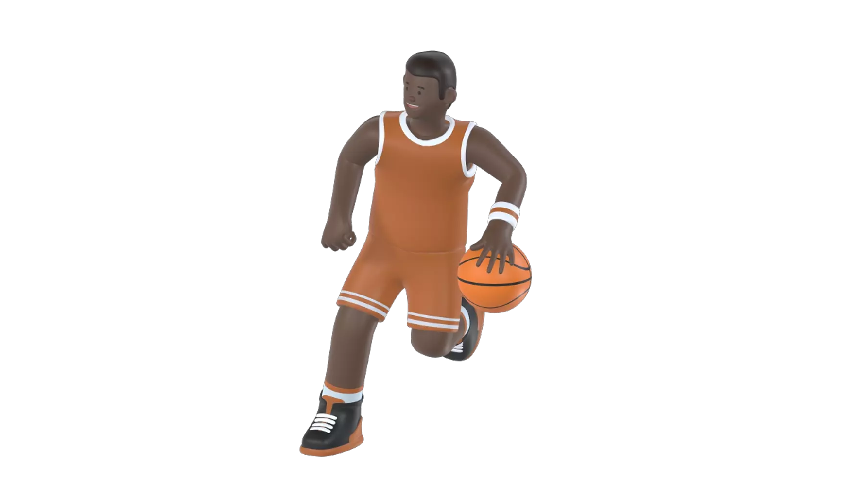 Basket Player Running 3D Graphic