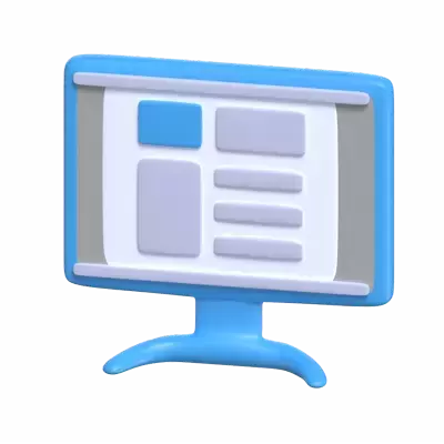 3D User Interface Design For Desktop Monitor 3D Graphic