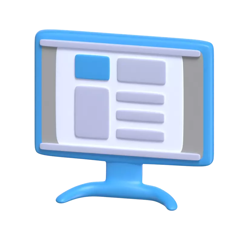 3d-benutzeroberflächengestaltung für desktop-monitor 3D Graphic
