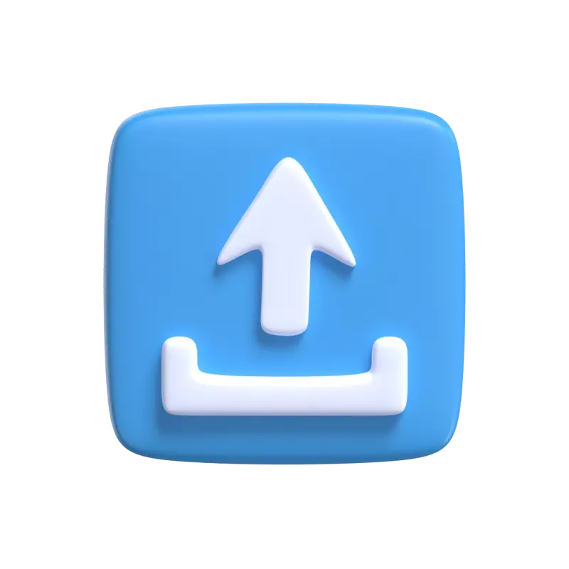 3d Upload Button Model Icon Of Arrow Pointing Up