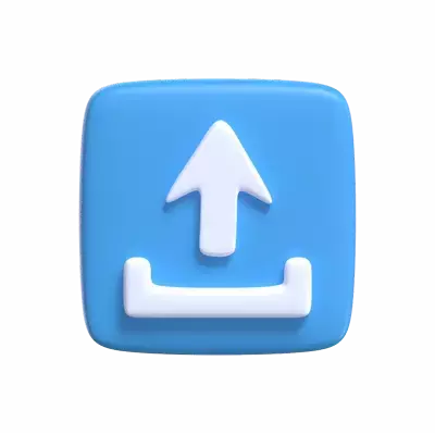 3d Upload Button Model Icon Of Arrow Pointing Up 3D Graphic