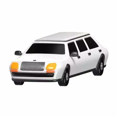 3d weiße limousine modell eleganter luxustransport 3D Graphic