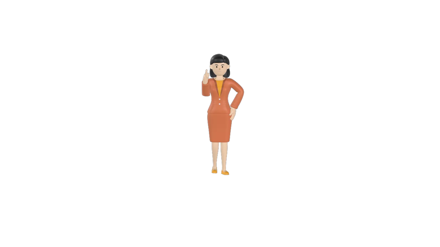 Business Woman With Idea 3D Graphic