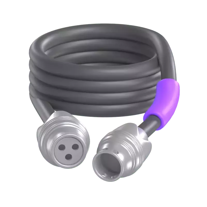 Mic Cable 3D Graphic