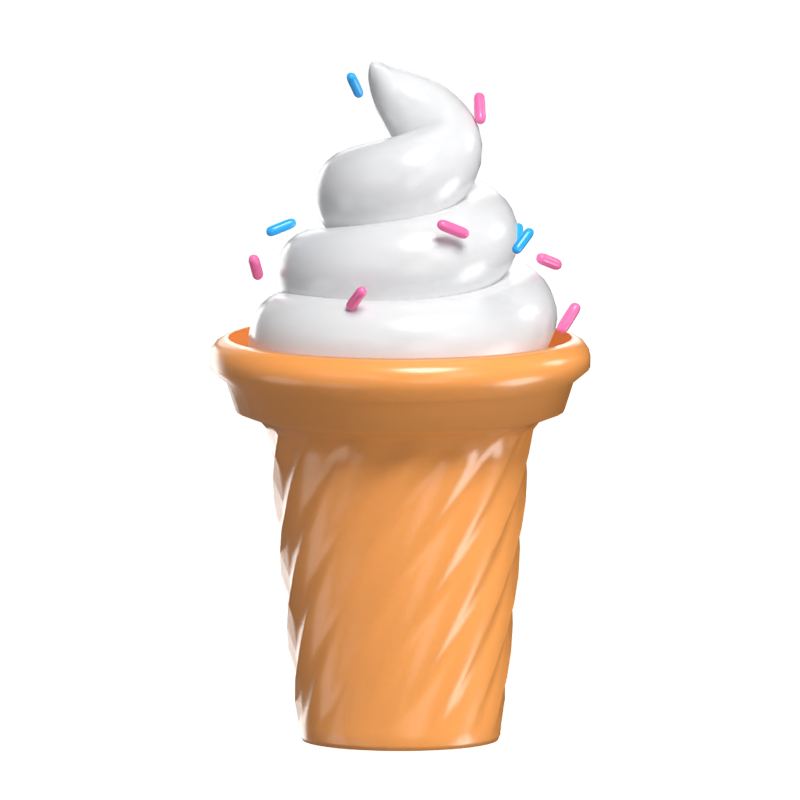 Eiscreme mit rosa und blauen Streuseln Modell 3D Graphic