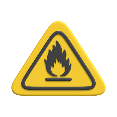 señal de alerta de incendio 3d icono 3D Graphic