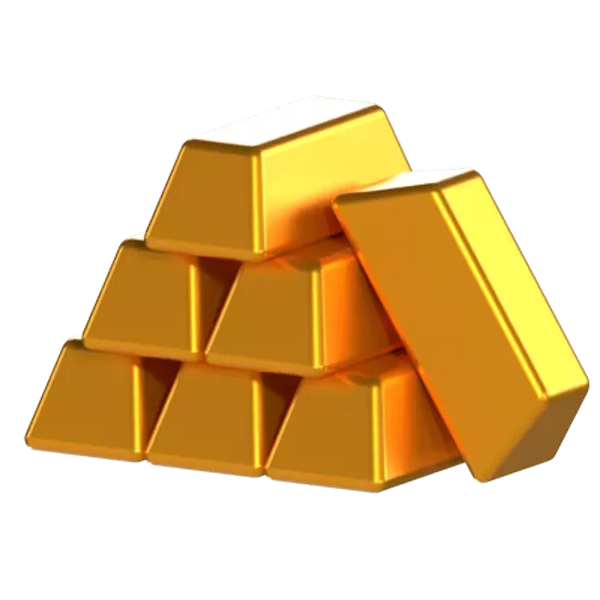 Gold Bar 3D Graphic