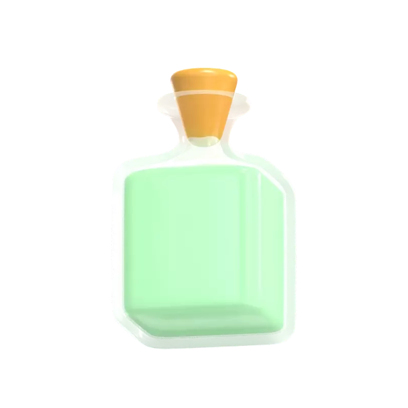 Olive Oil Crystal Bottle Using Cork 3D Model 3D Graphic