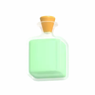 Olive Oil Crystal Bottle Using Cork 3D Model 3D Graphic