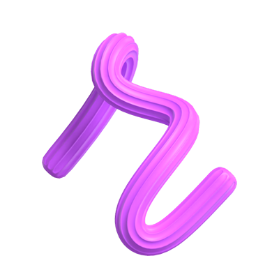 R   Letter 3D Shape Creamy Text 3D Graphic