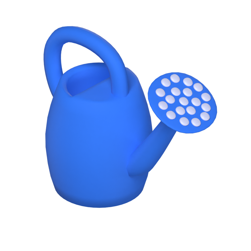 3D Watering Can With Handle 3D Graphic