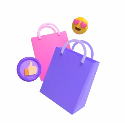 Happy Shopping 3D Illustration