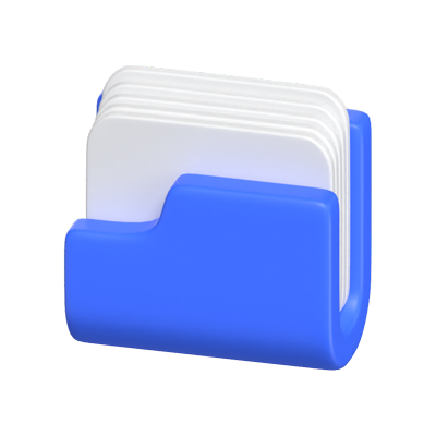 Data Document In A Folder 3D Icon 3D Graphic