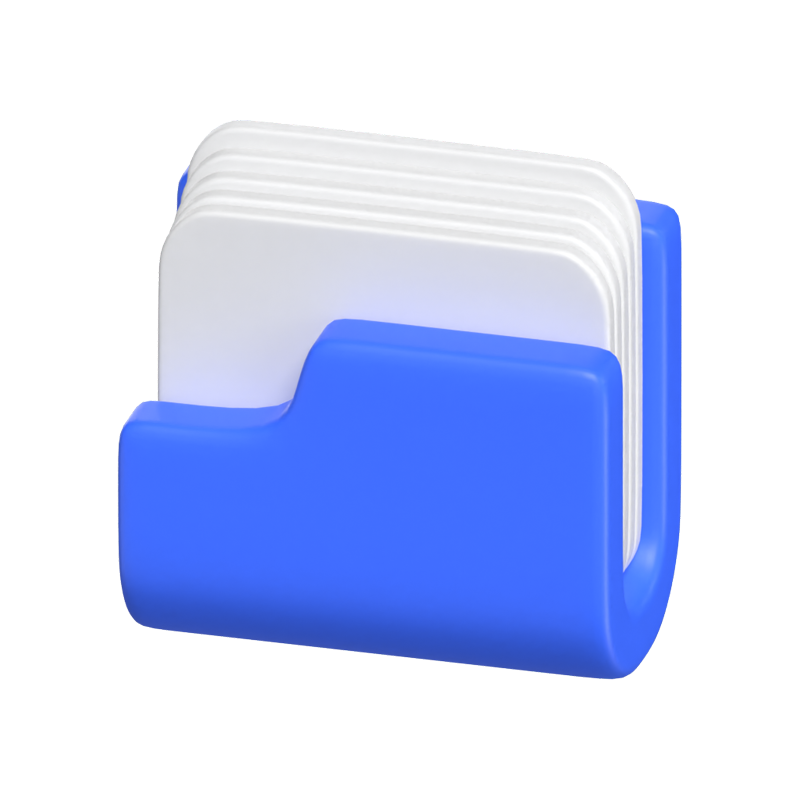 Data Document In A Folder 3D Icon 3D Graphic