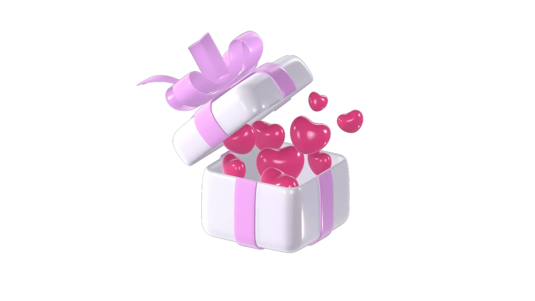 Gift Box Full Of Hearts 3D Graphic