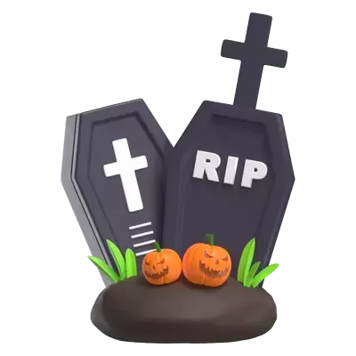 Halloween Tombstone 3D Graphic