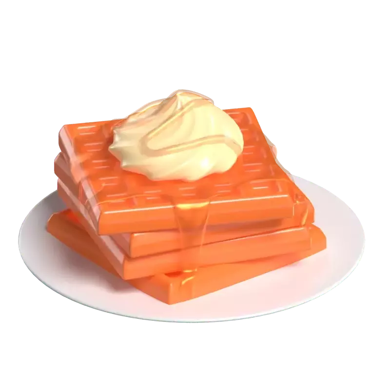 3D Delicioso gofre belga de Lieja 3D Graphic