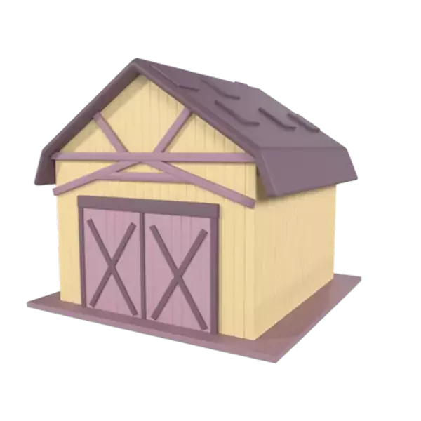 Barn House 3D Graphic