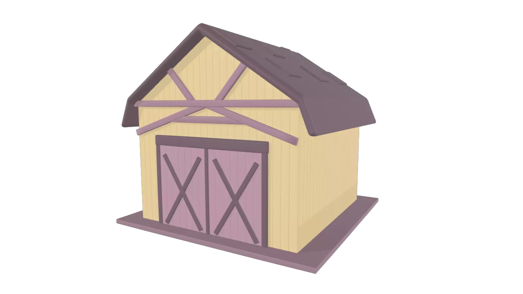 Barn House 3D Graphic