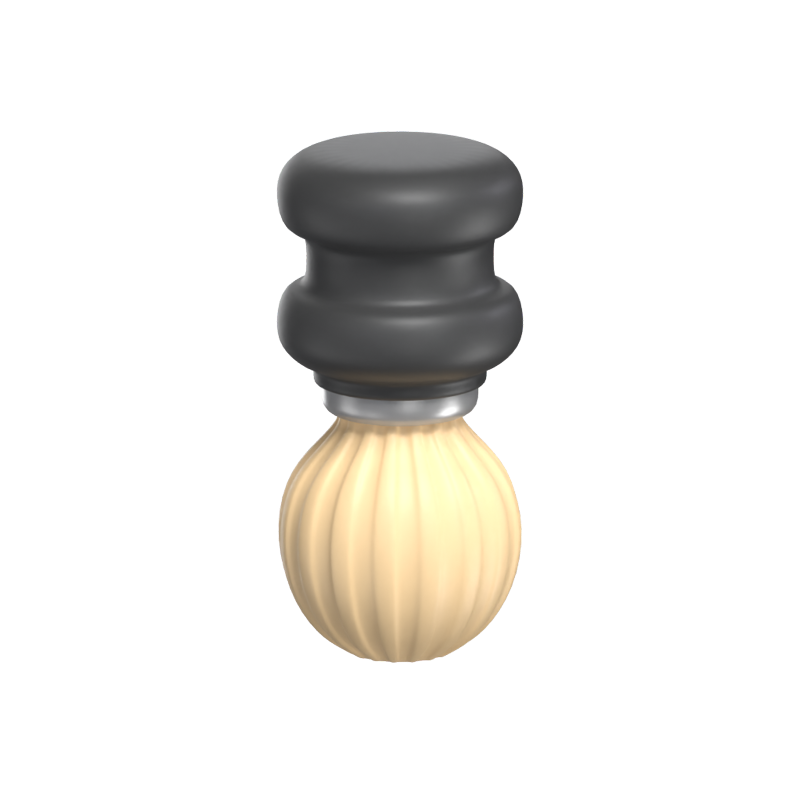 Shave Brush 3D Icon Model For Barbershop 3D Graphic
